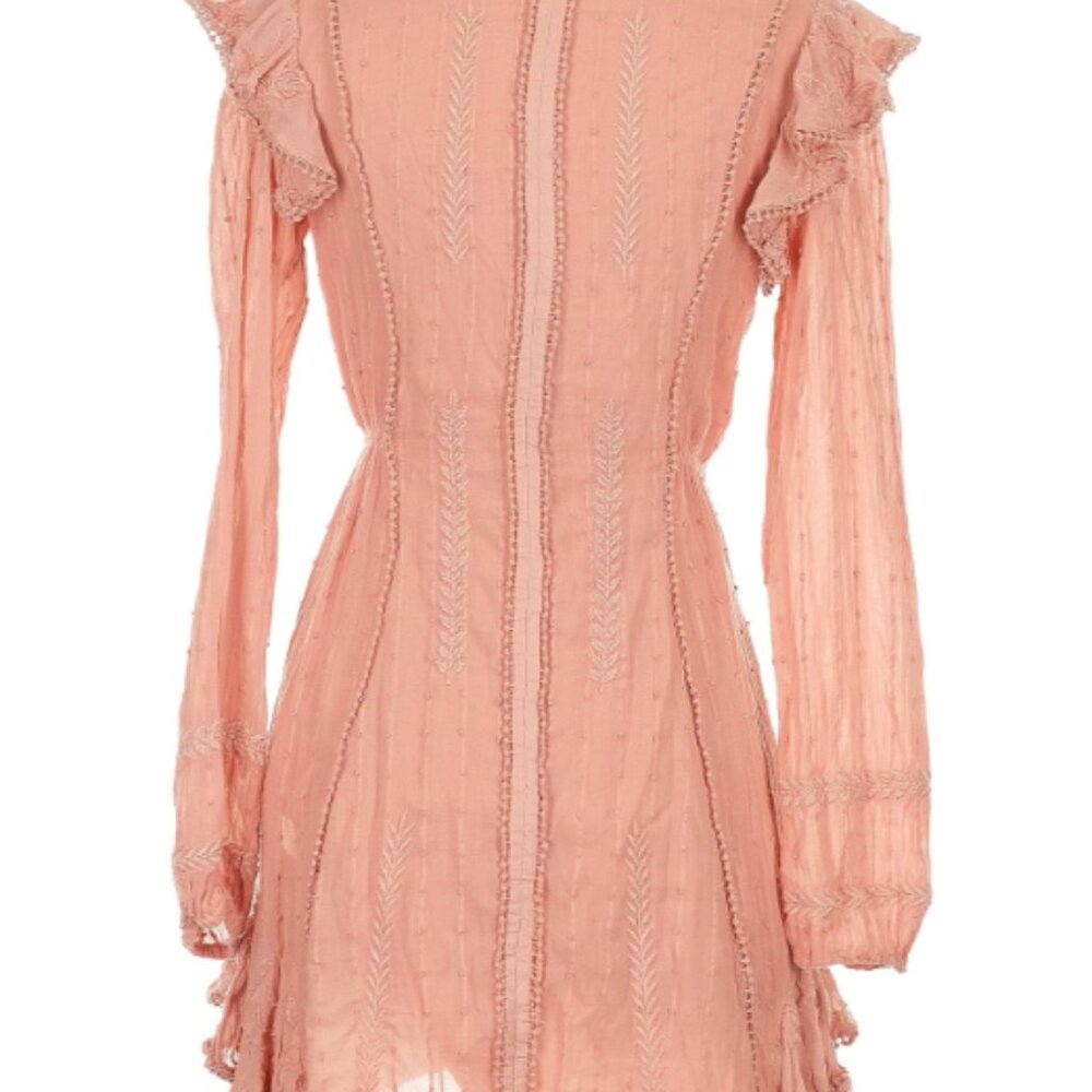 Free People Isabella Mini Dress Pink Ruffle - Picture 6 of 6